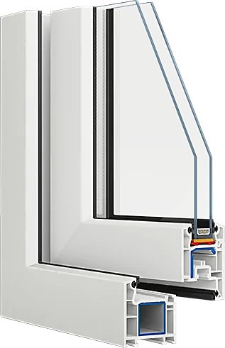 Разрез профиля VEKA EUROLINE, 58 мм