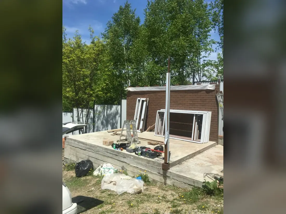 Веранда с лестницей — до работ